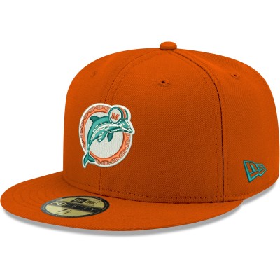 Бейсболка Miami Dolphins New Era Omaha Throwback 59FIFTY - Orange