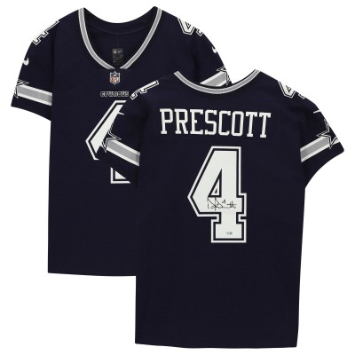 Игровая джерси Autographed Dallas Cowboys Dak Prescott Fanatics Authentic Navy Nike Elite