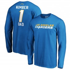 Футболка Los Angeles Chargers #1 Dad Long Sleeve Team Logo - Light Blue