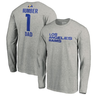 Футболка Los Angeles Rams #1 Dad Long Sleeve Team Logo - Heathered Gray