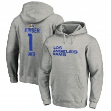 Los Angeles Rams #1 Dad Pullover Hoodie - Heathered Gray