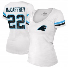 Футболка Christian McCaffrey Carolina Panthers Womens Fashion Player Name & Number V-Neck - White