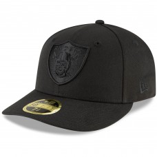 Бейсболка Las Vegas Raiders New Era Black Black on Black Low Profile 59FIFTY II