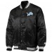 Куртка на кнопках Detroit Lions Starter Black Locker Room Satin Varsity
