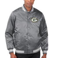 Куртка на кнопках Green Bay Packers Starter Silver Locker Room Satin Varsity