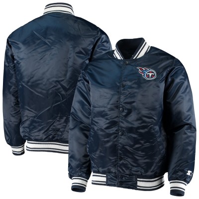 Куртка Tennessee Titans Starter Locker Room Satin Varsity Full-Snap - Navy