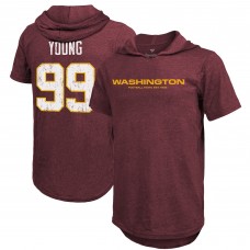 Футболка с капюшоном Chase Young Washington Football Team Player Name & Number - Burgundy
