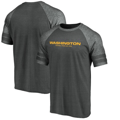 Футболка Washington Football Team True Classics Tri-Blend Foundation Block Raglan - Heather Gray