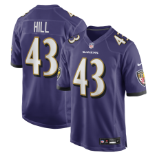 Джерси Baltimore Ravens Justice Hill Nike Purple Game Джерси Baltimore Ravens Justice Hill Nike Purple Game