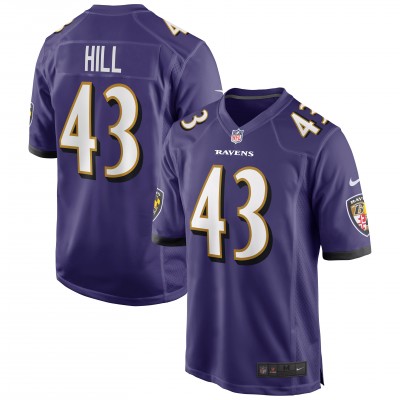 Игровая джерси Justice Hill Baltimore Ravens Nike - Purple