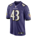 Джерси Baltimore Ravens Justice Hill Nike Purple Game