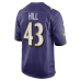 Джерси Baltimore Ravens Justice Hill Nike Purple Game