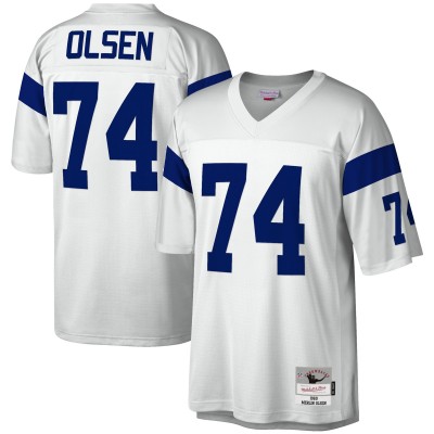 Merlin Olsen Los Angeles Rams Mitchell & Ness 1969 Legacy Replica Jersey - White - оригинальная атрибутика Лос-Анджелес Рэмс