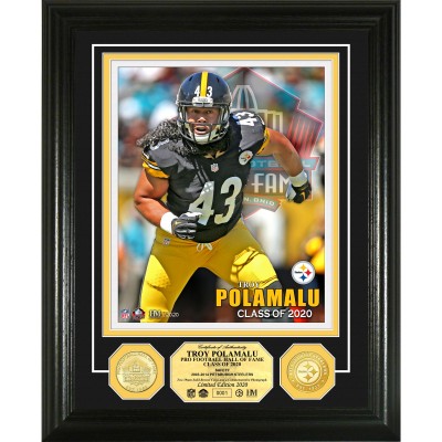 Troy Polamalu Pittsburgh Steelers Highland Mint 2020 Pro Football Hall of Fame 13 x 16 Bronze Coin Photo Mint
