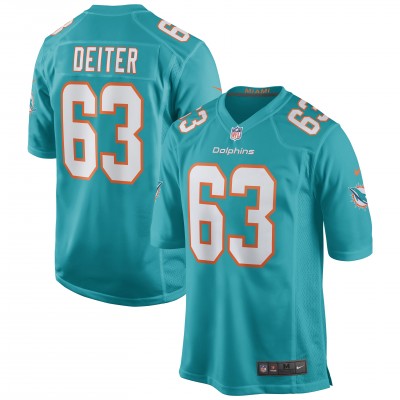 Игровая джерси Michael Deiter Miami Dolphins Nike Game - Aqua