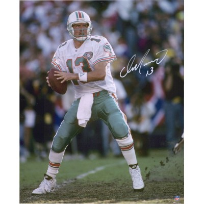 Autographed Miami Dolphins Dan Marino Fanatics Authentic 16 x 20 Vertical Passing Action Photograph