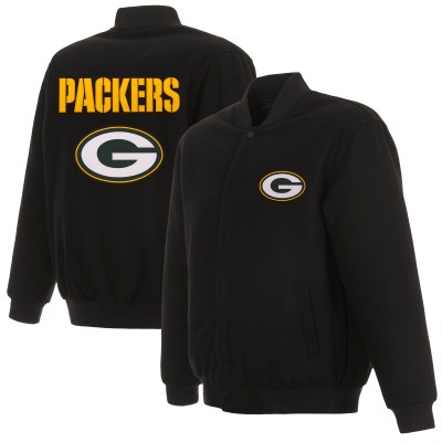 Куртка на кнопках Green Bay Packers JH Design Black Reversible