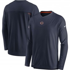 Футболка с V-образным вырезом Chicago Bears Nike Sideline Coaches Performance Long Sleeve - Navy