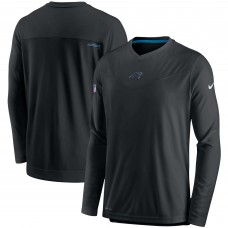 Футболка с V-образным вырезом Carolina Panthers Nike Sideline Coaches Performance Long Sleeve - Black