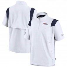 Denver Broncos Nike Sideline Coaches Short Sleeve Quarter-Zip Jacket - White