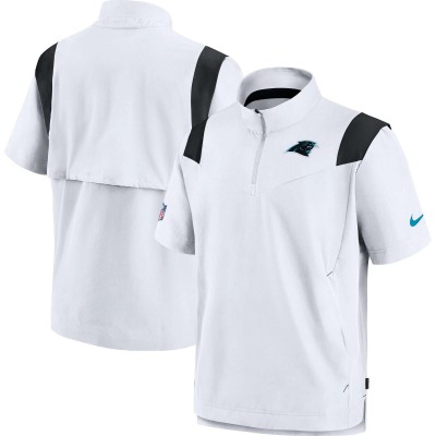 Ветровка тренерская с коротким рукавом Carolina Panthers Nike Sideline Coaches - White