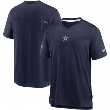 Футболка с V-образным вырезом Dallas Cowboys Nike Sideline Coaches Performance - Navy