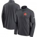 Кофта на короткой молнии Cleveland Browns Nike Charcoal Pacer Performance