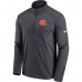 Кофта на короткой молнии Cleveland Browns Nike Charcoal Pacer Performance