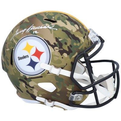 Autographed Pittsburgh Steelers Terry Bradshaw Fanatics Authentic Riddell CAMO Alternate Speed Replica Helmet