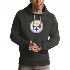 Pittsburgh Steelers Antigua Charcoal Victory Pullover Hoodie