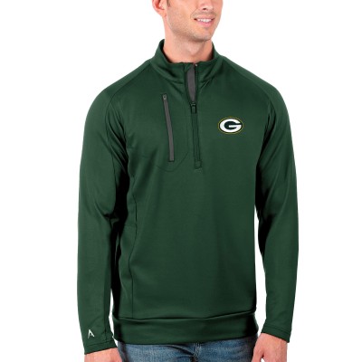Кофта на короткой молнии Green Bay Packers Antigua Green/Charcoal Generation