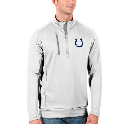 Indianapolis Colts Antigua White/Silver Generation Quarter-Zip Pullover Jacket
