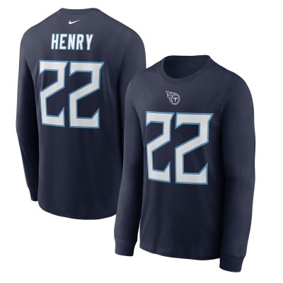 Футболка с длинным рукавом Derrick Henry Tennessee Titans Nike Player - Navy
