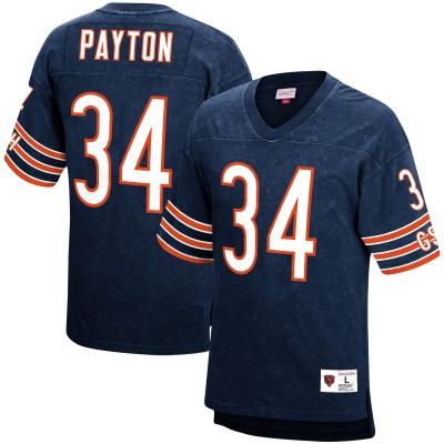 Футболка Walter Payton Chicago Bears Mitchell & Ness Retired Acid Wash - Navy