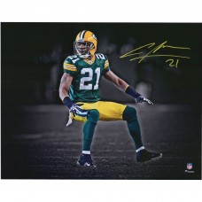 Autographed Green Bay Packers Charles Woodson Fanatics Authentic 11 x 14 Green Jersey Spotlight Photograph