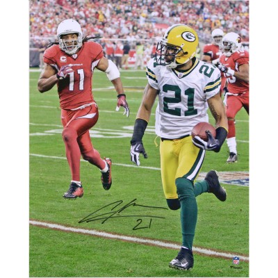 Autographed Green Bay Packers Charles Woodson Fanatics Authentic 16 x 20 Interception Return Photograph