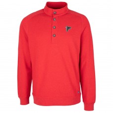 Atlanta Falcons Cutter & Buck Saturday Mock Pullover Sweatshirt - Heather Red