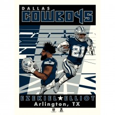 Dallas Cowboys Ezekiel Elliott Phenom Gallery 18 x 24 Serigraph Limited Edition Poster Art Print