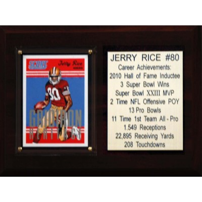 San Francisco 49ers Jerry Rice 6 x 8 Plaque