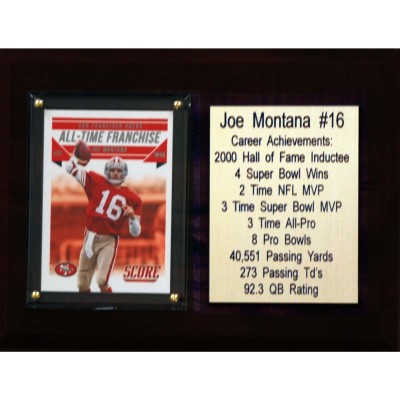 San Francisco 49ers Joe Montana 6 x 8 Plaque