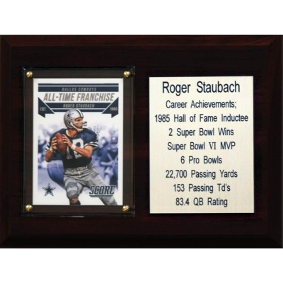 Dallas Cowboys Roger Staubach 6 x 8 Plaque