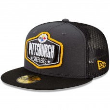 Бейсболка Pittsburgh Steelers New Era 2021 NFL Draft On-Stage 59FIFTY - Graphite/Black