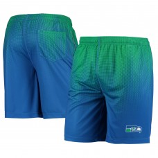 Seattle Seahawks FOCO Historic Logo Pixel Gradient Training Shorts - Royal/Green