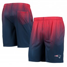 New England Patriots FOCO Pixel Gradient Training Shorts - Navy/Red