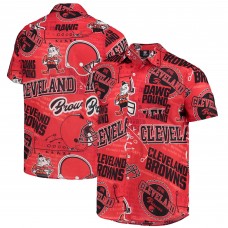 Cleveland Browns FOCO Thematic Button-Up Shirt - Orange