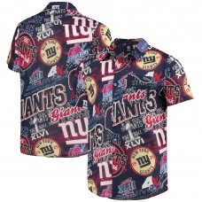 New York Giants FOCO Thematic Button-Up Shirt - Royal