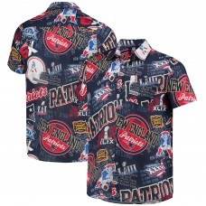 New England Patriots FOCO Thematic Button-Up Shirt - Navy
