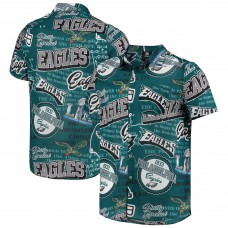 Philadelphia Eagles FOCO Thematic Button-Up Shirt - Midnight Green