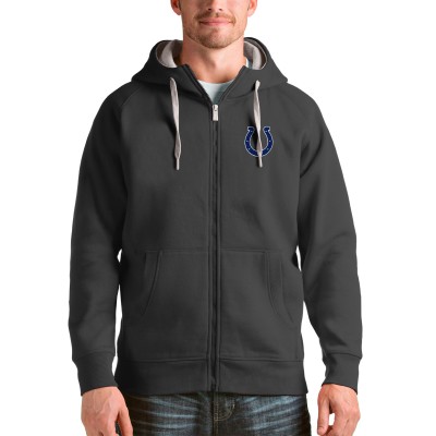 Indianapolis Colts Antigua Charcoal Victory Full-Zip Hoodie