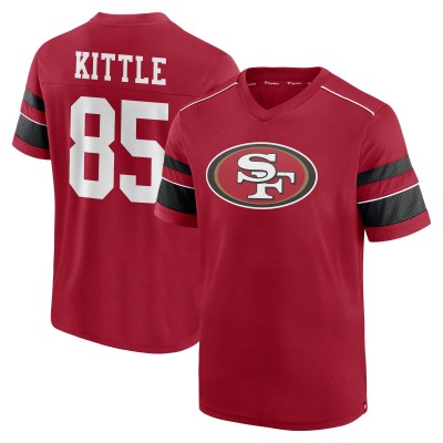 Футболка George Kittle San Francisco 49ers Hashmark Name & Number V-Neck - Scarlet